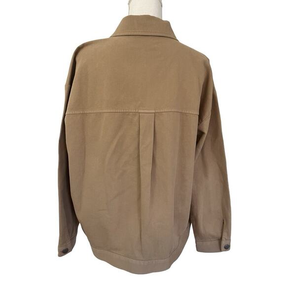 EILEEN FISHER Classic Organic Cotton Button Jacket Size S Tan Neutral Lagom - Picture 2 of 8